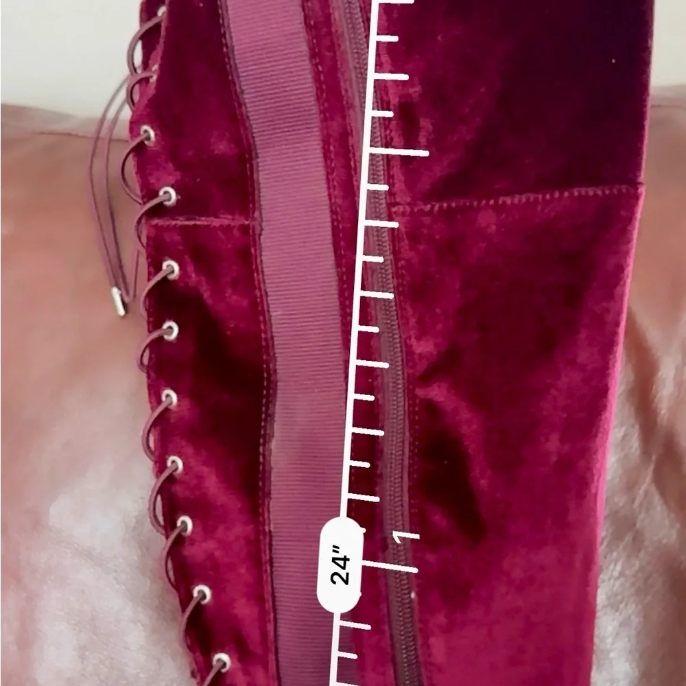 Elegant Burgundy Over-the-Knee Boots
